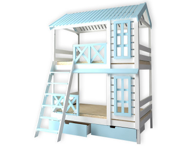 Кровать двухъярусная Домик Kids Land №56