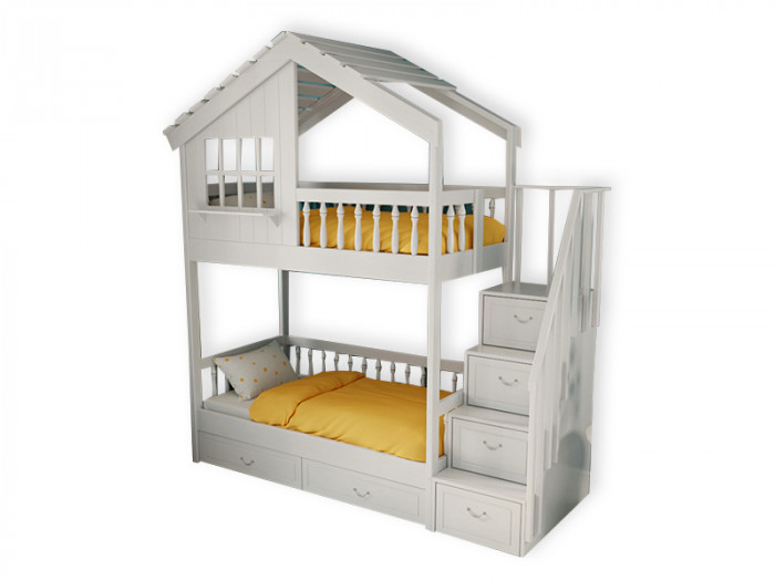 Кровать двухъярусная Домик Kids Land №76