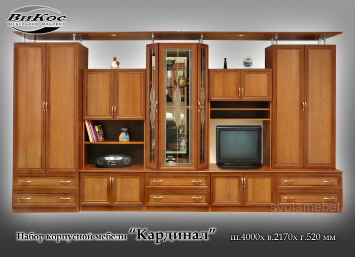 Стенка "Кардинал" (2+КН+С+ТВ+2)