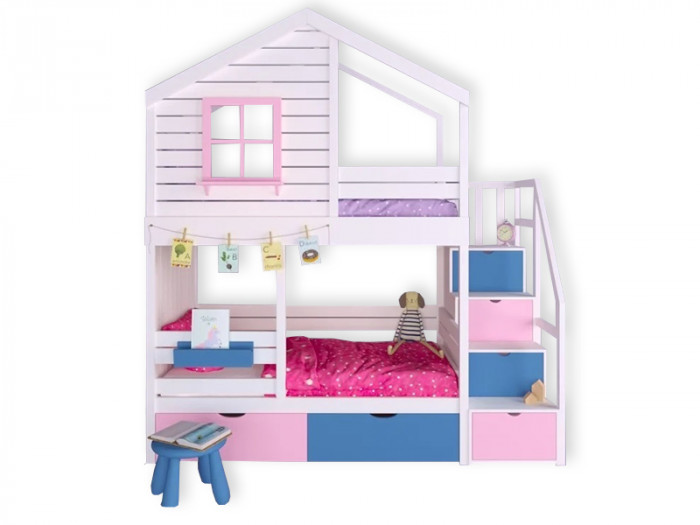 Кровать двухъярусная Домик Kids Land №82