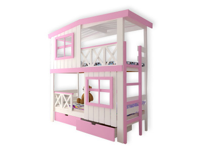 Кровать двухъярусная Домик Kids Land №14
