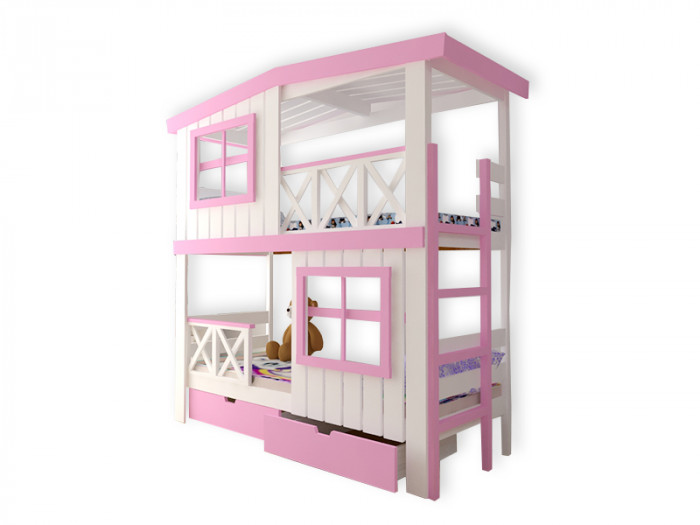 Кровать двухъярусная Домик Kids Land №14